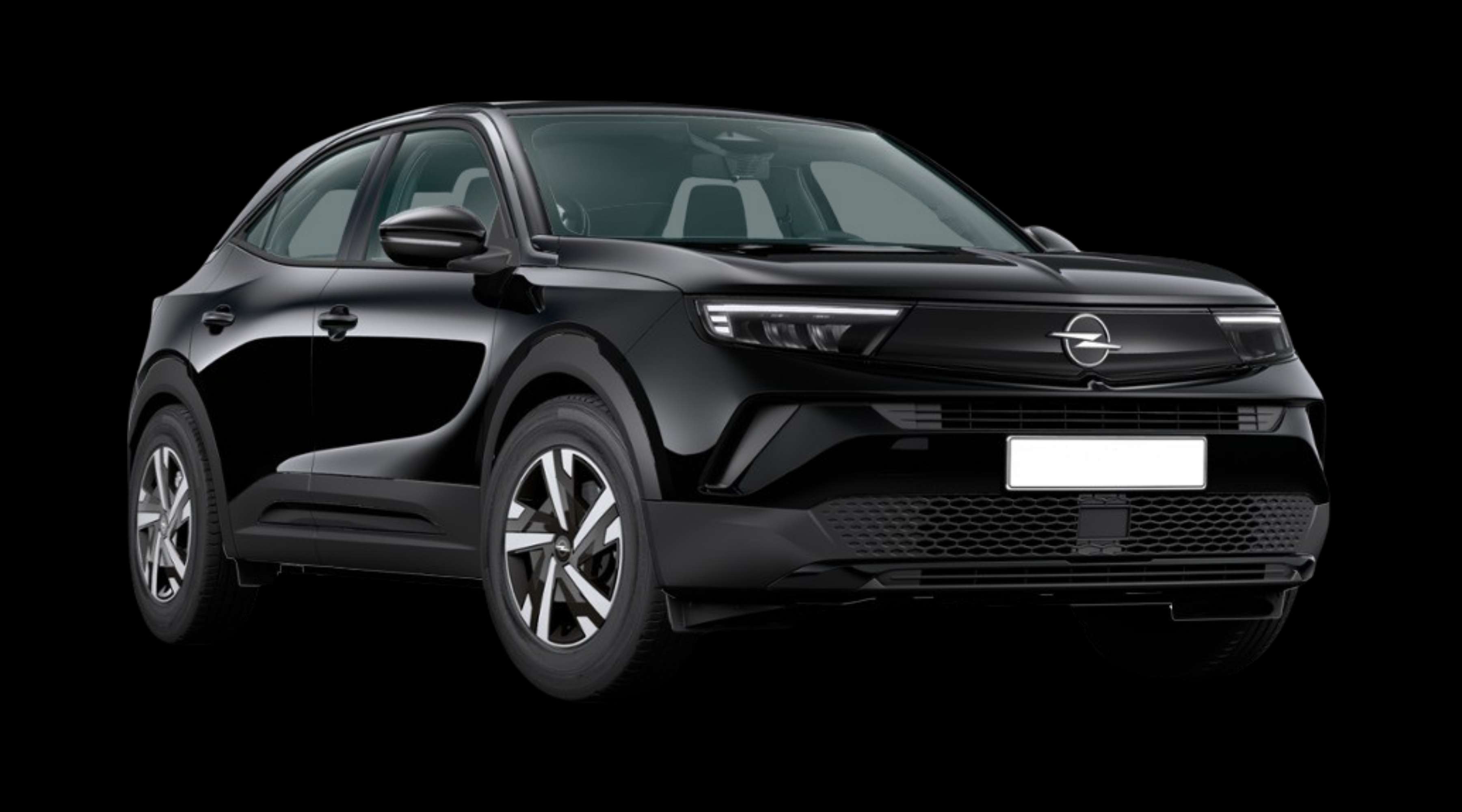 Schräge Frontansicht eines Opel Mokka, freigestellt