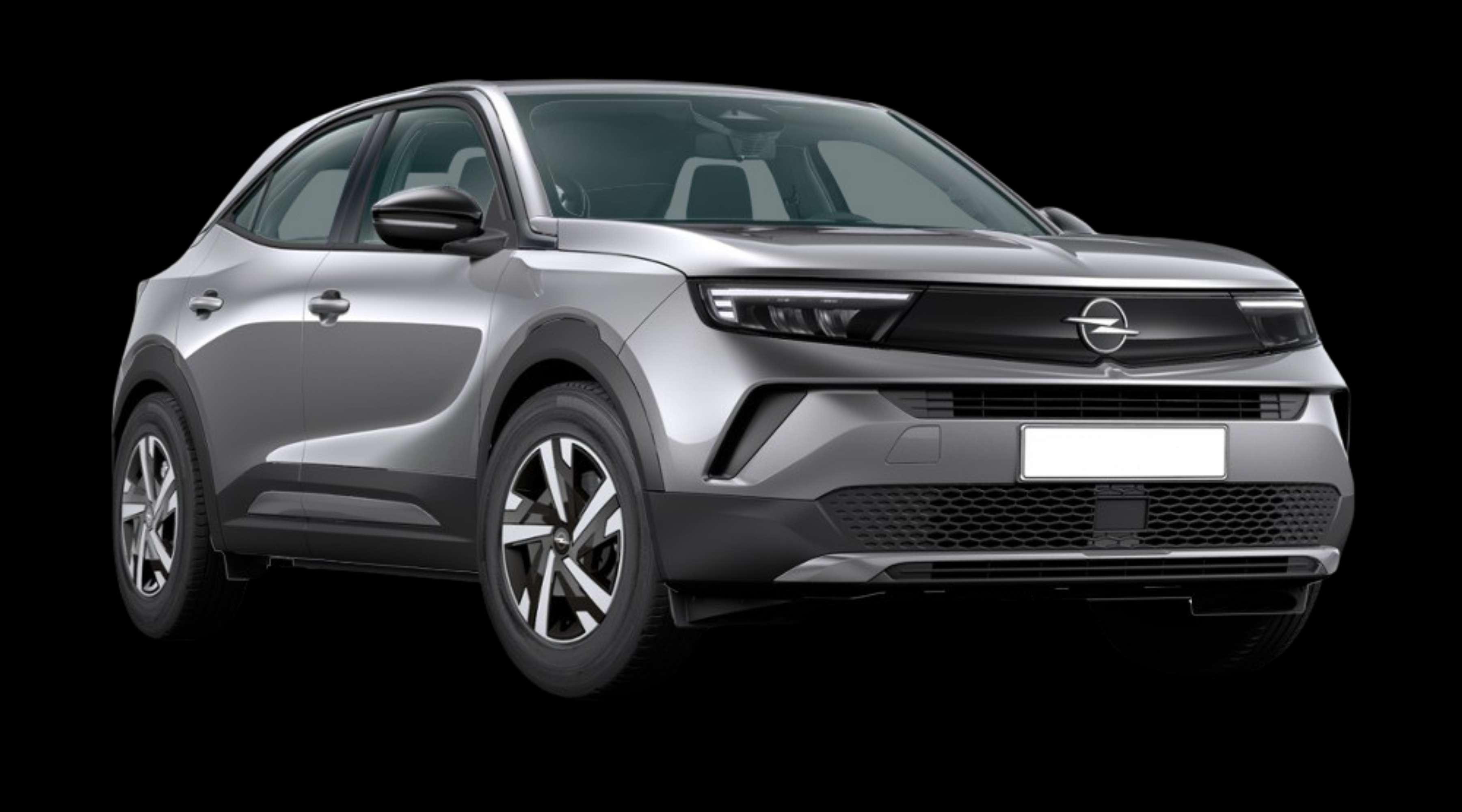 Schräge Frontansicht eines Opel Mokka, freigestellt