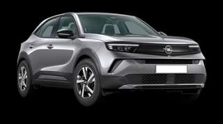 Schräge Frontansicht auf einen Opel Mokka Edition, freigestellt