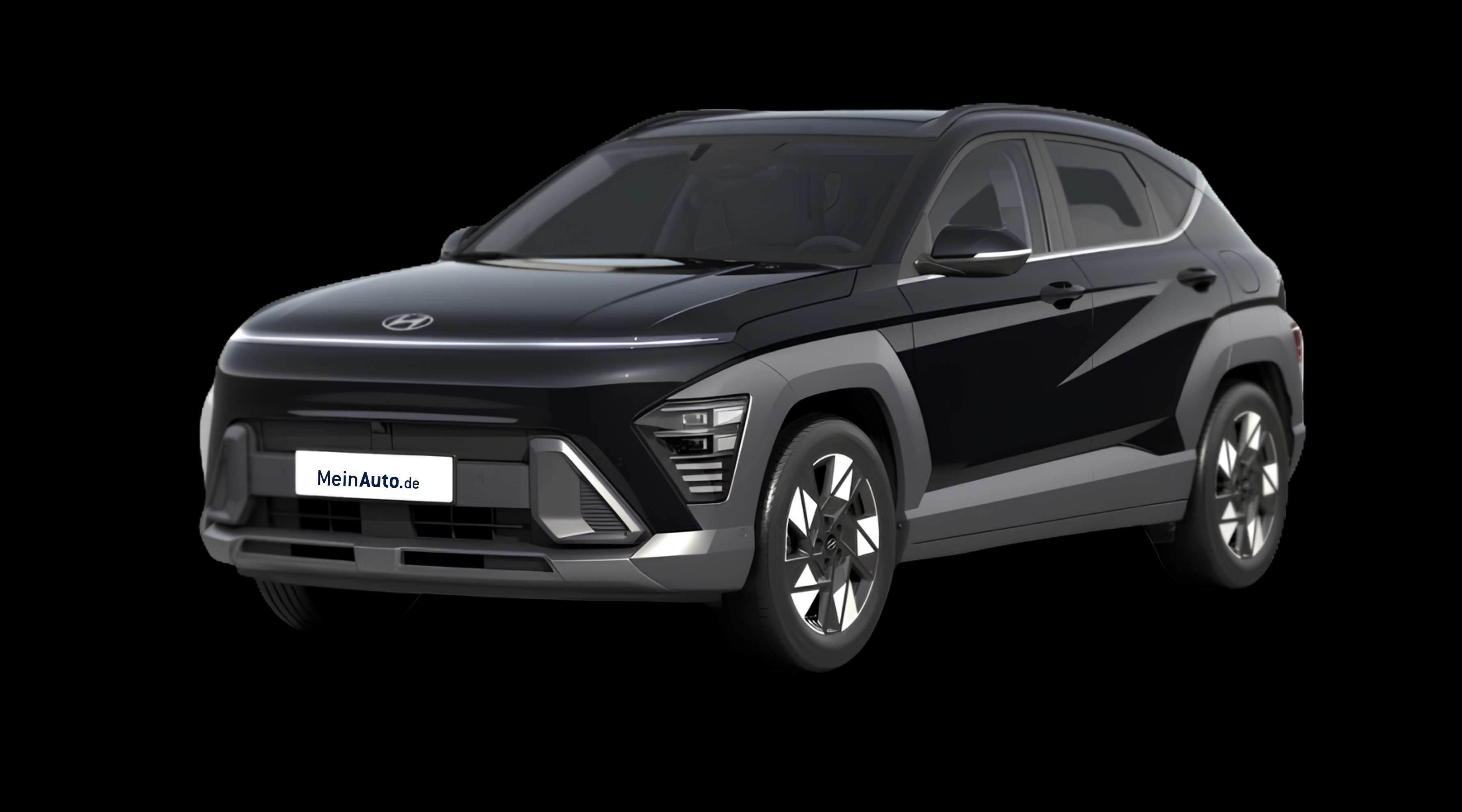 Schräge Frontansicht eines Hyundai Kona, freigestellt