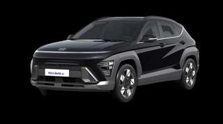 Schräge Frontansicht auf einen Hyundai Kona Prime, freigestellt