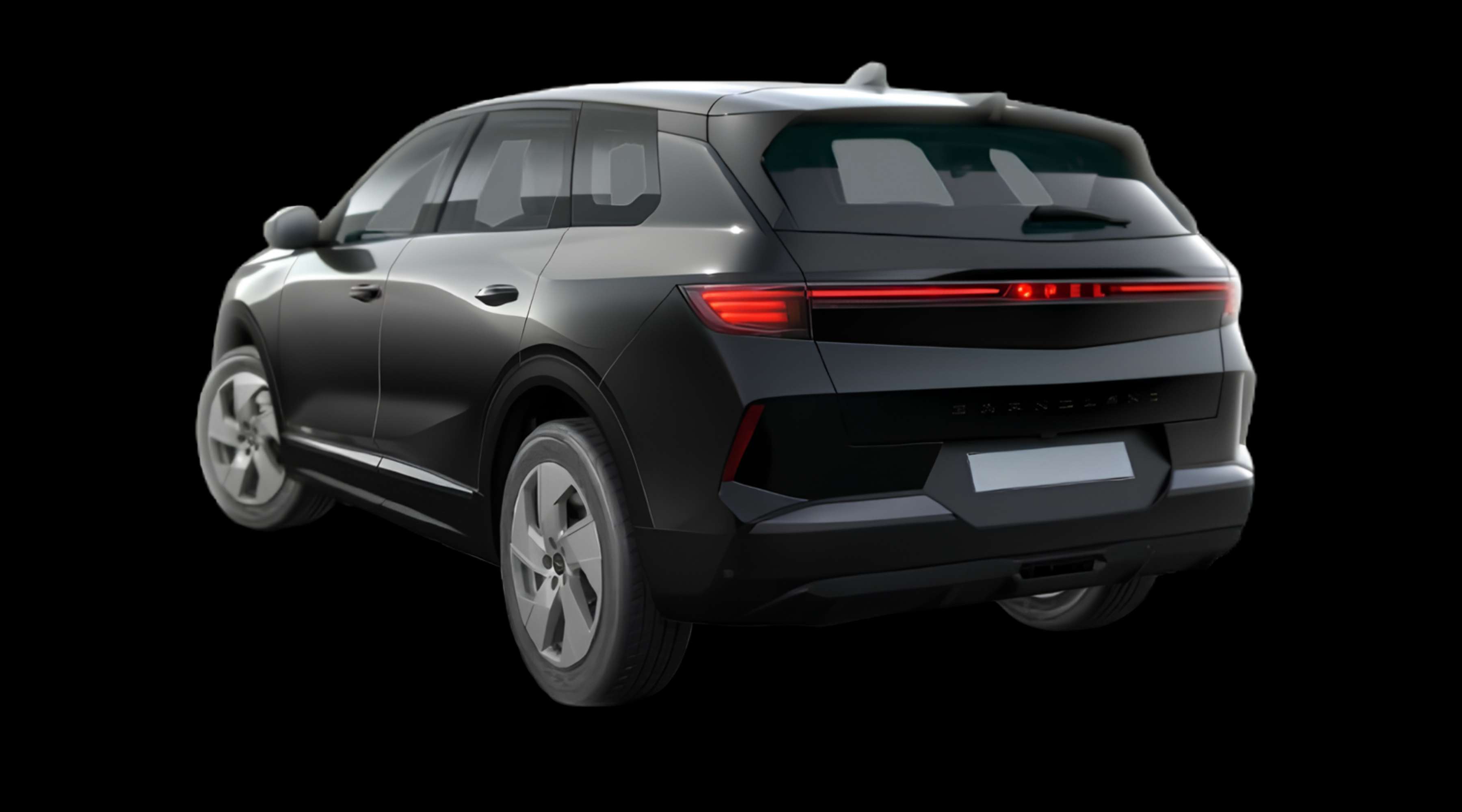 Schräge Heckansicht eines Opel Grandland, freigestellt