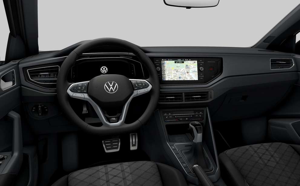 Ansicht des Armaturenbretts eines Volkswagen Taigo
