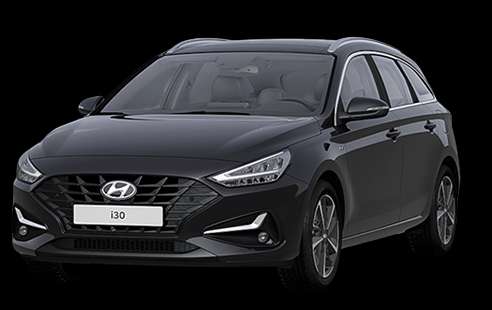 Schräge Frontansicht auf einen Hyundai i30, freigestellt