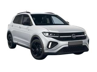 Schräge Frontansicht auf einen Volkswagen T-Cross , freigestellt