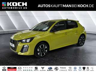 Schräge Frontansicht auf einen Peugeot 208 , freigestellt