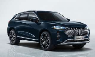 Schräge Frontansicht auf einen GWM Wey 05 , freigestellt