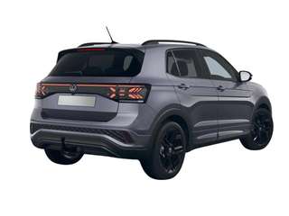 Schräge Frontansicht auf einen Volkswagen T-Cross , freigestellt