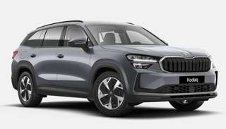 Schräge Frontansicht auf einen Skoda Kodiaq , freigestellt