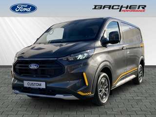 Schräge Frontansicht auf einen Ford Transit Custom , freigestellt