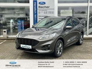 Schräge Frontansicht auf einen Ford Kuga , freigestellt