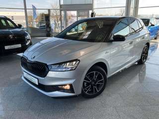 Schräge Frontansicht auf einen Skoda Fabia , freigestellt