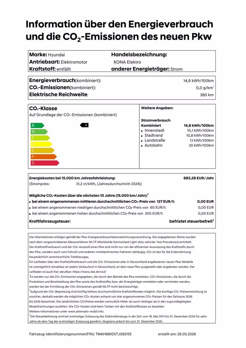 Fahrzeugbild eines Hyundai Kona Elektro