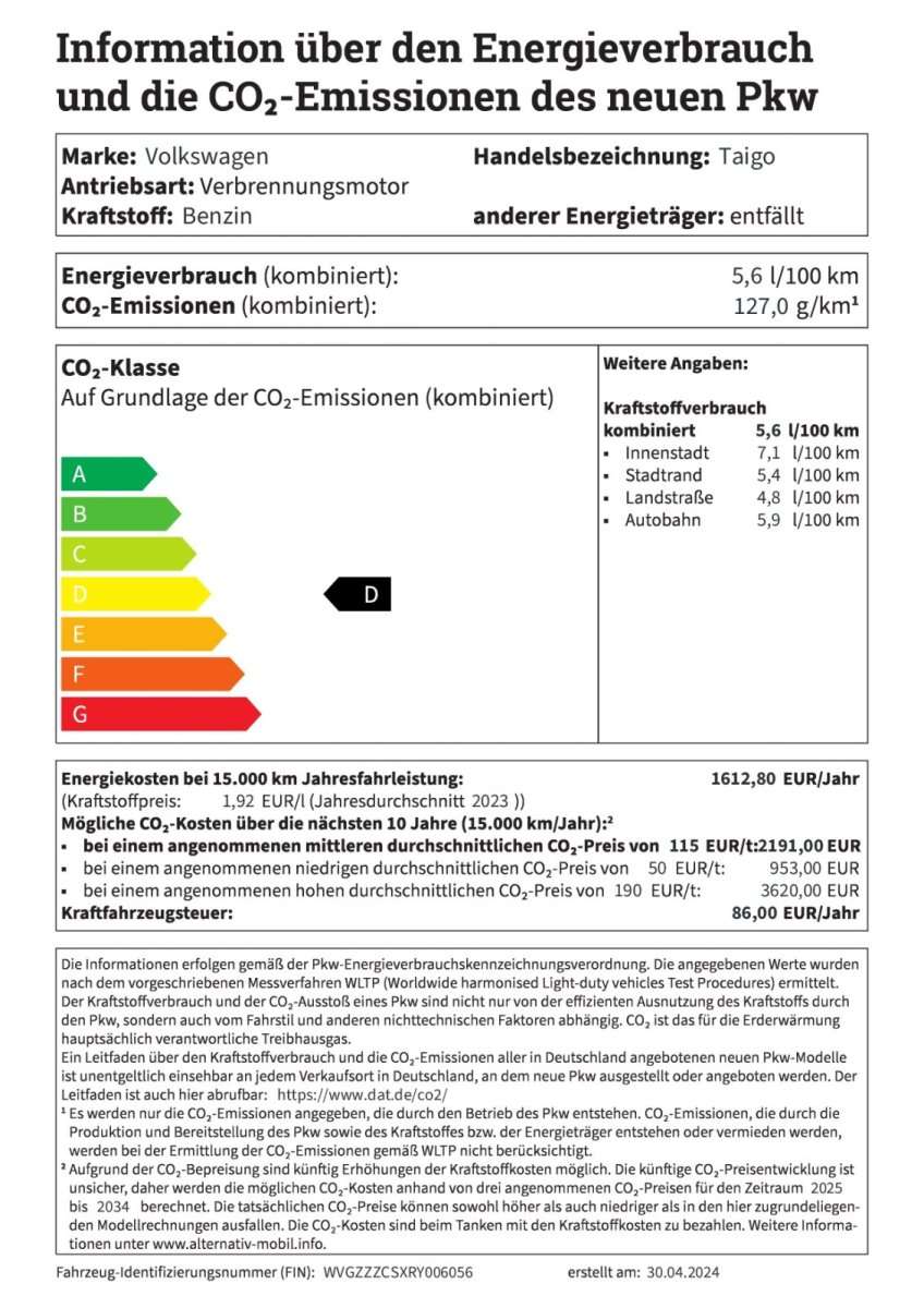 Fahrzeugbild eines Volkswagen Taigo