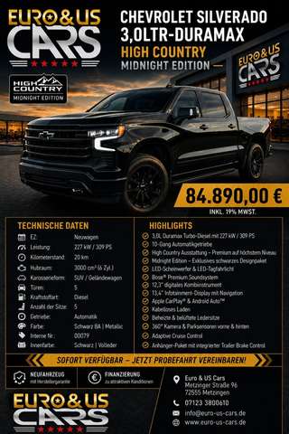 Schräge Frontansicht auf einen Chevrolet Silverado , freigestellt