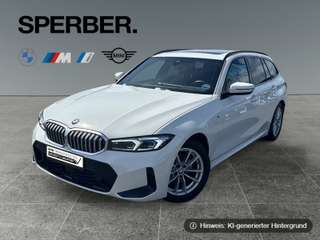 Schräge Frontansicht auf einen BMW 3er-Reihe , freigestellt
