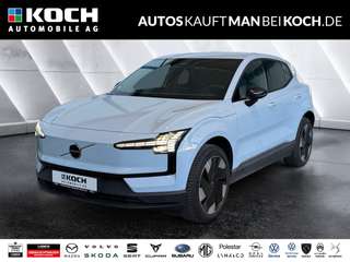 Schräge Frontansicht auf einen Volvo EX30 , freigestellt