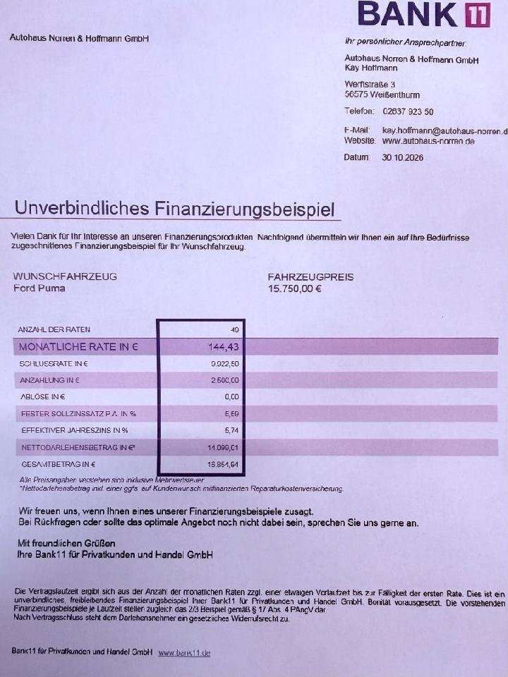 Fahrzeugbild eines Ford Puma