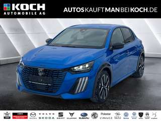 Schräge Frontansicht auf einen Peugeot 208 , freigestellt