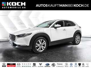 Schräge Frontansicht auf einen Mazda CX-30 , freigestellt