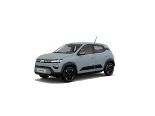 Schräge Frontansicht auf einen Dacia Spring , freigestellt