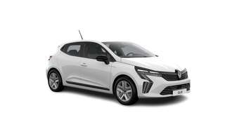 Schräge Frontansicht auf einen Renault Clio , freigestellt