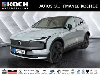 Schräge Frontansicht auf einen Volvo EX30 , freigestellt