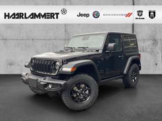 Schräge Frontansicht auf einen Jeep Wrangler , freigestellt