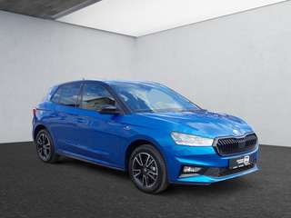 Schräge Frontansicht auf einen Skoda Fabia , freigestellt