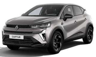 Schräge Frontansicht auf einen Renault Captur , freigestellt
