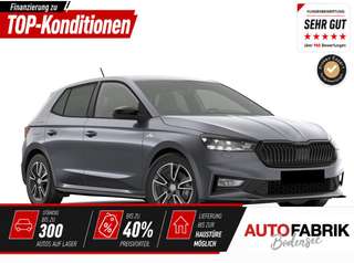 Schräge Frontansicht auf einen Skoda Fabia , freigestellt