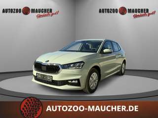 Schräge Frontansicht auf einen Skoda Fabia , freigestellt