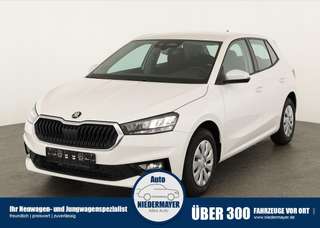 Schräge Frontansicht auf einen Skoda Fabia , freigestellt