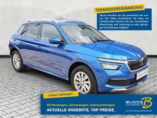 Schräge Frontansicht auf einen Skoda Kamiq , freigestellt