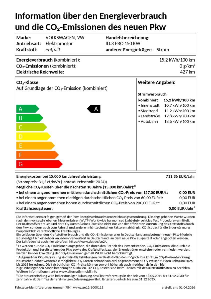 Fahrzeugbild eines Volkswagen ID.3