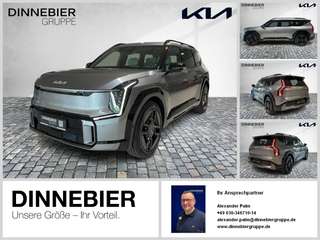 Schräge Frontansicht auf einen Kia EV9 , freigestellt