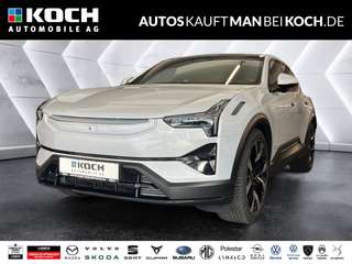 Schräge Frontansicht auf einen Polestar 3 , freigestellt