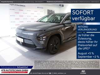 Schräge Frontansicht auf einen Hyundai Kona Elektro , freigestellt