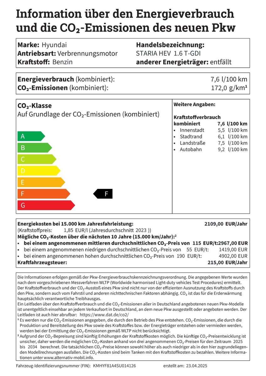Fahrzeugbild eines Hyundai Staria