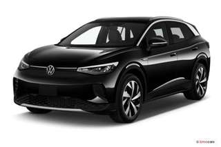 Schräge Frontansicht auf einen Volkswagen ID.4 , freigestellt