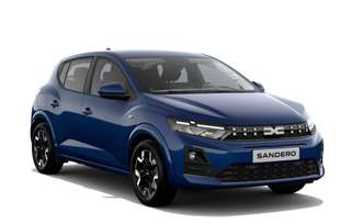 Schräge Frontansicht auf einen Dacia Sandero , freigestellt