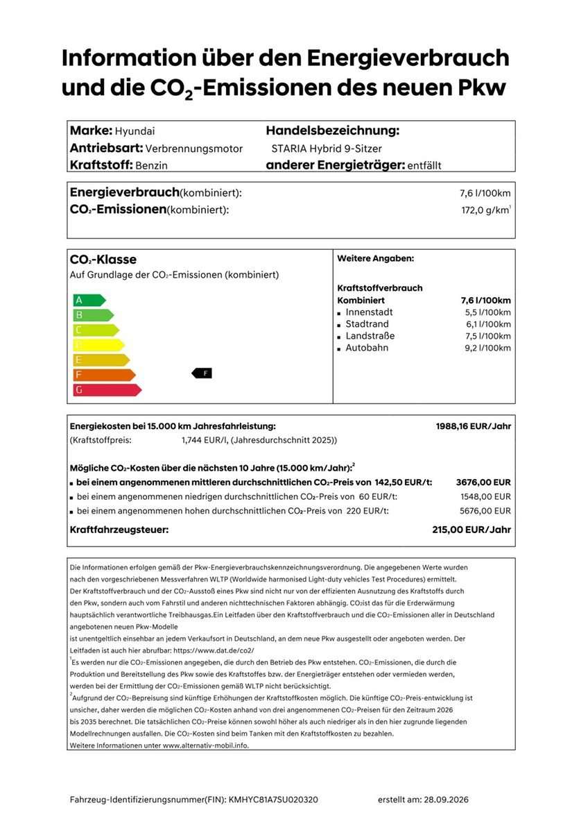 Fahrzeugbild eines Hyundai Staria