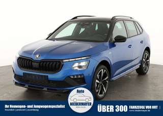 Schräge Frontansicht auf einen Skoda Kamiq , freigestellt