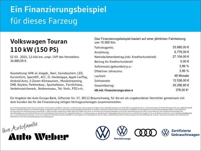 Fahrzeugbild eines Volkswagen Touran