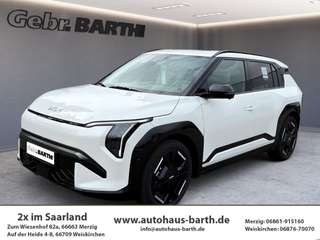 Schräge Frontansicht auf einen Kia EV3 , freigestellt