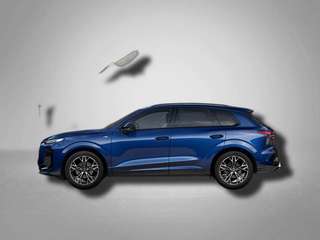 Schräge Frontansicht auf einen Audi Q3 , freigestellt