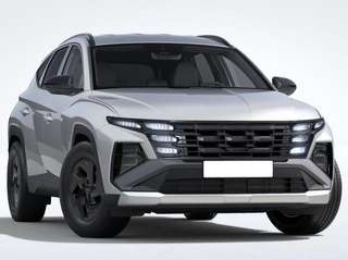 Schräge Frontansicht auf einen Hyundai Tucson , freigestellt