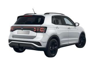 Schräge Frontansicht auf einen Volkswagen T-Cross , freigestellt