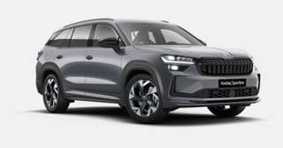 Schräge Frontansicht auf einen Skoda Kodiaq , freigestellt