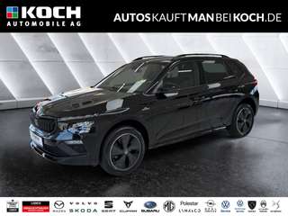 Schräge Frontansicht auf einen Skoda Kamiq , freigestellt